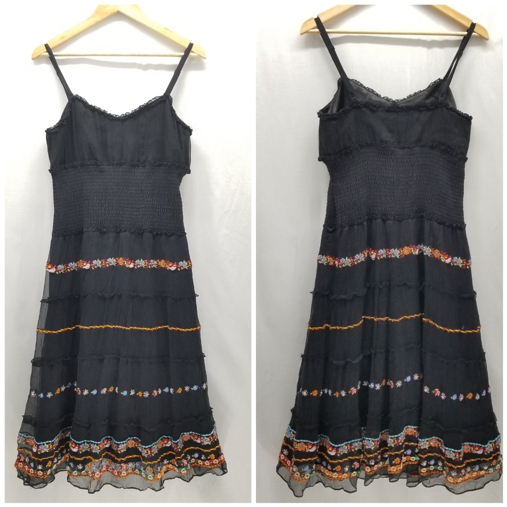 Michelle Antonelli Silk Boho Beaded Dress 6